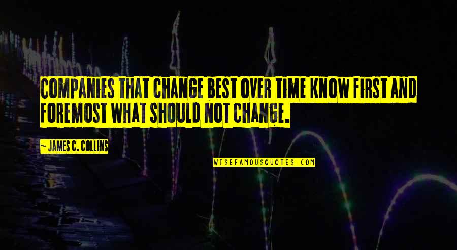 Camden London Quotes By James C. Collins: Companies that change best over time know first