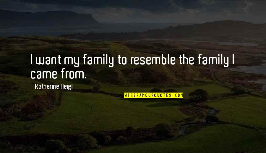 Came Quotes By Katherine Heigl: I want my family to resemble the family