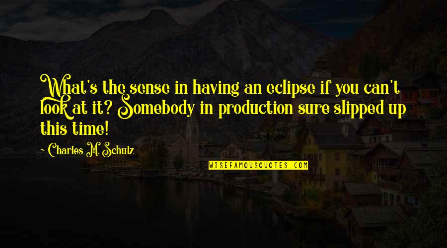 Camelos De Seja Quotes By Charles M. Schulz: What's the sense in having an eclipse if
