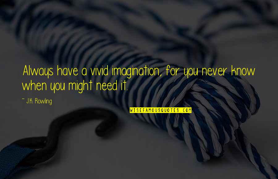 Camengo Quotes By J.K. Rowling: Always have a vivid imagination, for you never