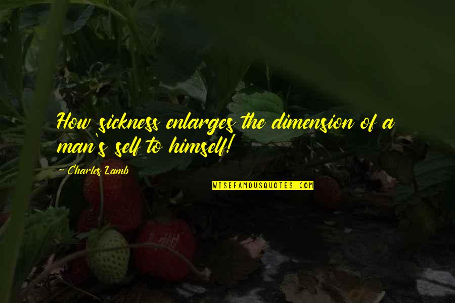 Camenzind Martin Quotes By Charles Lamb: How sickness enlarges the dimension of a man's