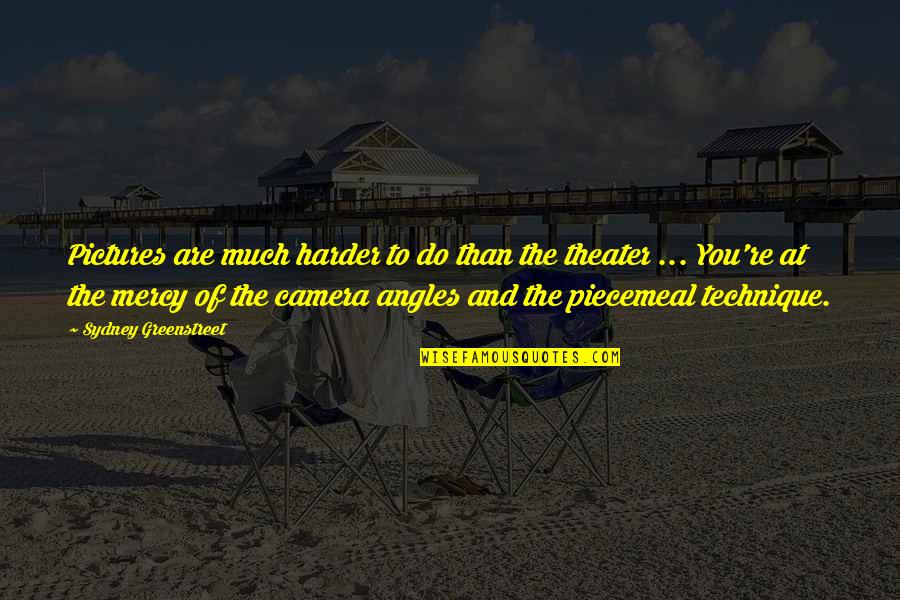 Camera And Pictures Quotes By Sydney Greenstreet: Pictures are much harder to do than the
