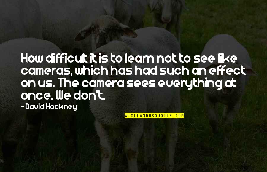Camera Effects Quotes By David Hockney: How difficult it is to learn not to