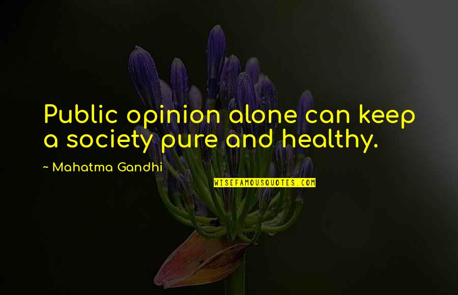Camera Girl Quotes By Mahatma Gandhi: Public opinion alone can keep a society pure