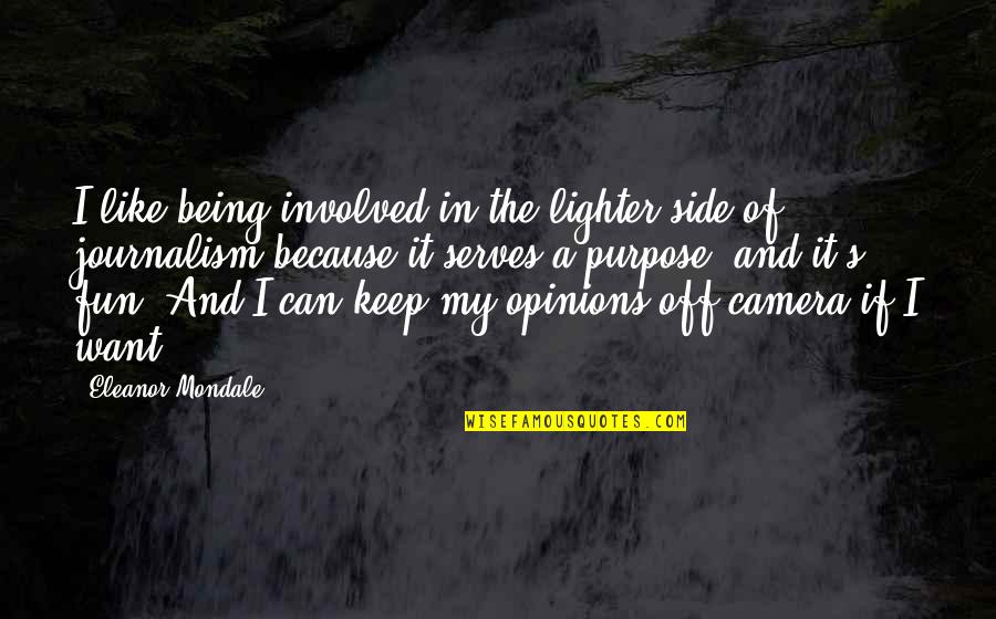 Camera Quotes By Eleanor Mondale: I like being involved in the lighter side