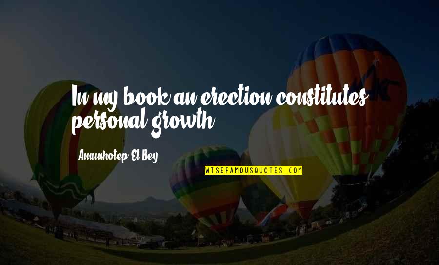 Camerapersons Quotes By Amunhotep El Bey: In my book an erection constitutes personal growth.