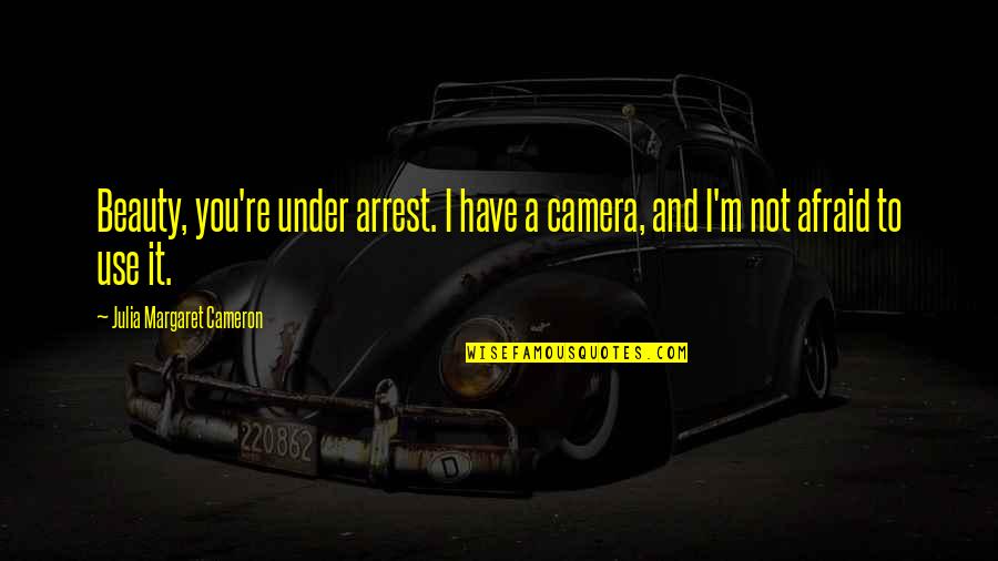 Cameras Quotes By Julia Margaret Cameron: Beauty, you're under arrest. I have a camera,