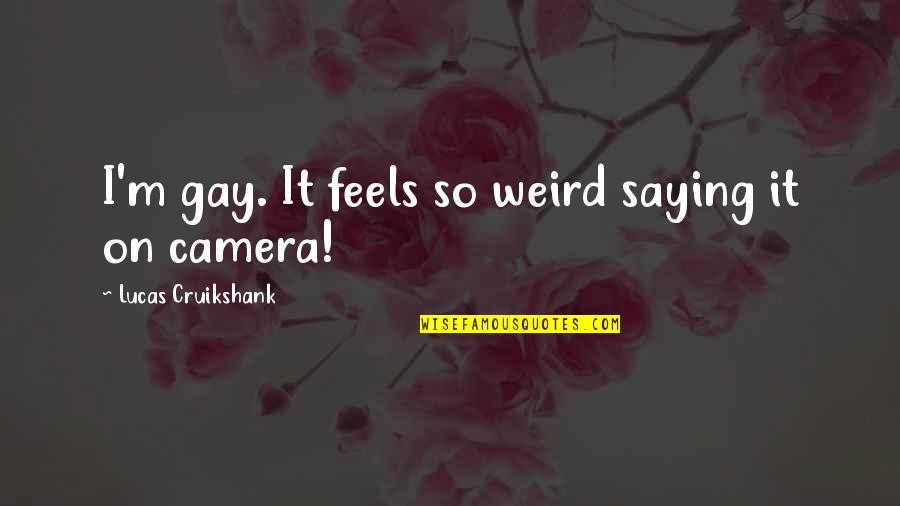 Cameras Quotes By Lucas Cruikshank: I'm gay. It feels so weird saying it