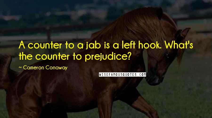 Cameron Conaway quotes: A counter to a jab is a left hook. What's the counter to prejudice?