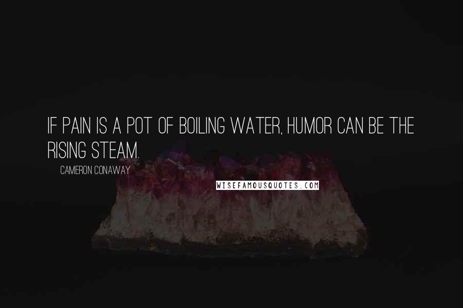 Cameron Conaway quotes: If pain is a pot of boiling water, humor can be the rising steam.