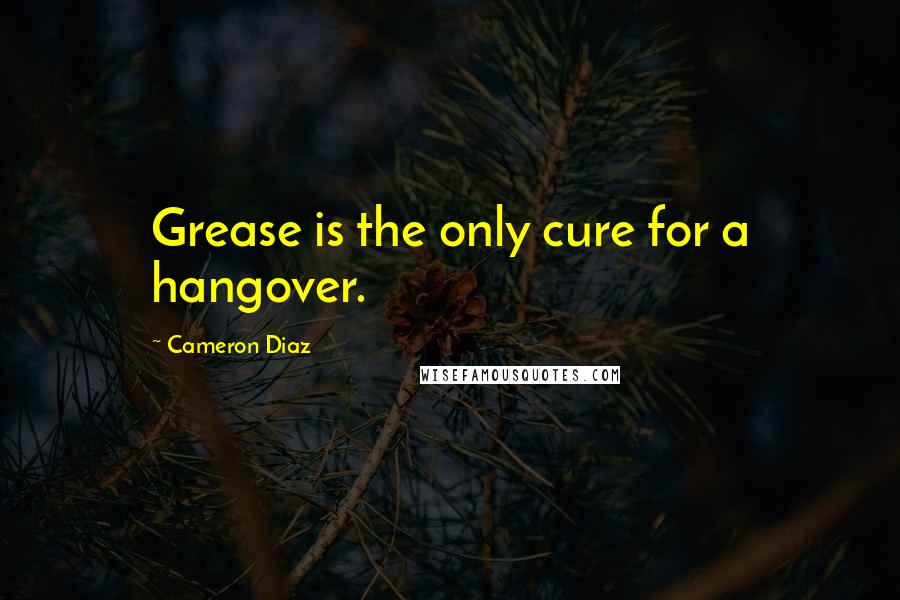 Cameron Diaz quotes: Grease is the only cure for a hangover.