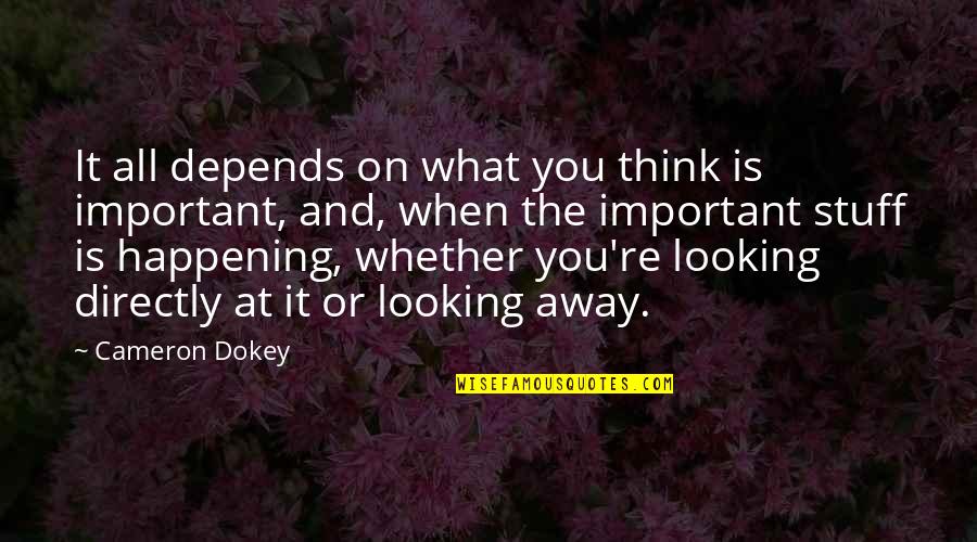 Cameron Dokey Quotes By Cameron Dokey: It all depends on what you think is