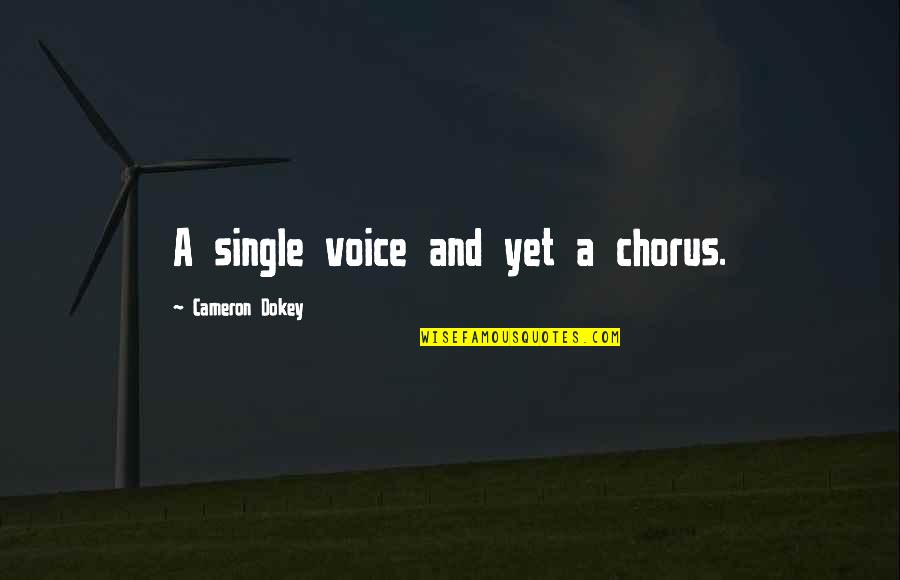 Cameron Dokey Quotes By Cameron Dokey: A single voice and yet a chorus.