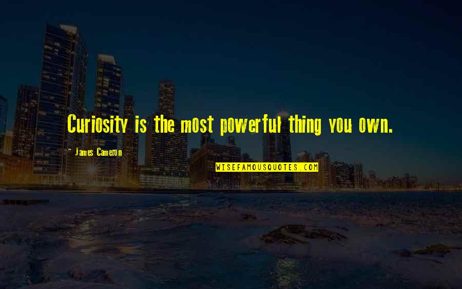 Cameron James Quotes By James Cameron: Curiosity is the most powerful thing you own.
