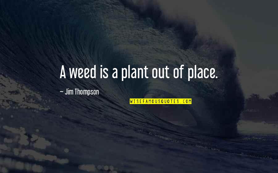Cameron Poe Character Quotes By Jim Thompson: A weed is a plant out of place.