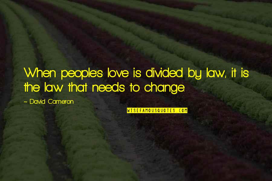Cameron's Quotes By David Cameron: When people's love is divided by law, it