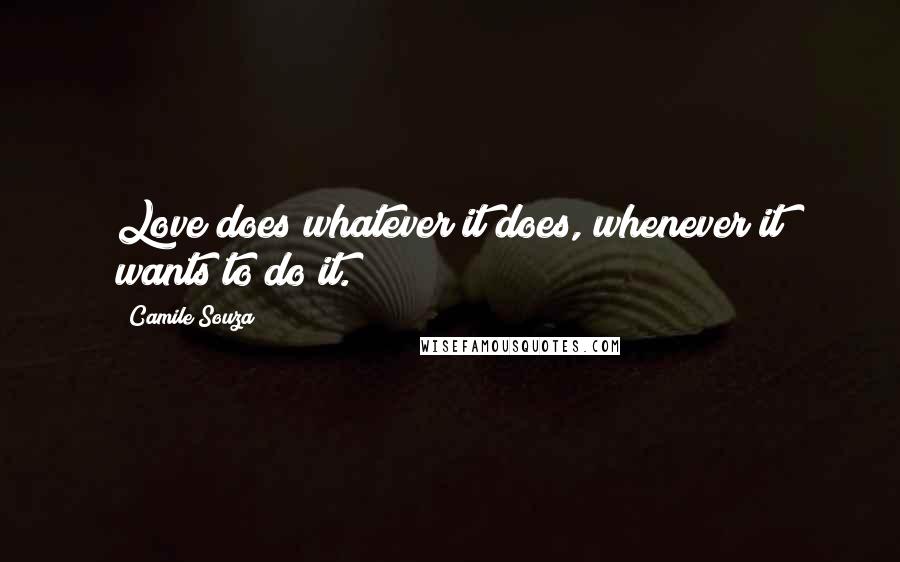 Camile Souza quotes: Love does whatever it does, whenever it wants to do it.