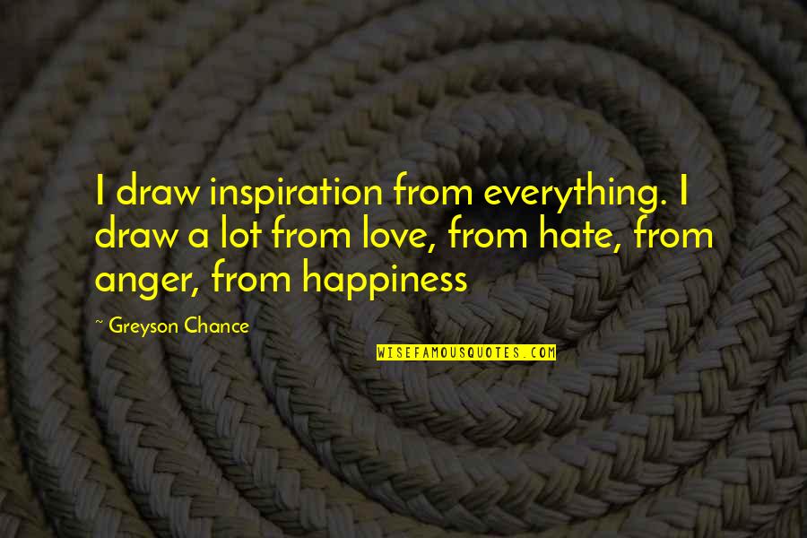 Camiling Rural Bank Quotes By Greyson Chance: I draw inspiration from everything. I draw a Camiling Rural Bank Quotes By Greyson Chance: I draw inspiration from everything. I draw a