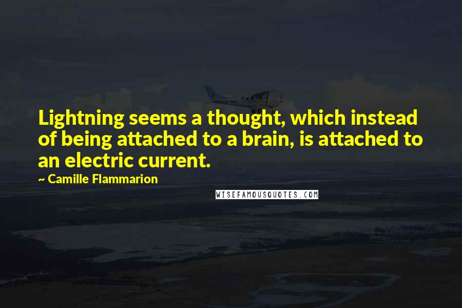 Camille Flammarion quotes: Lightning seems a thought, which instead of being attached to a brain, is attached to an electric current.