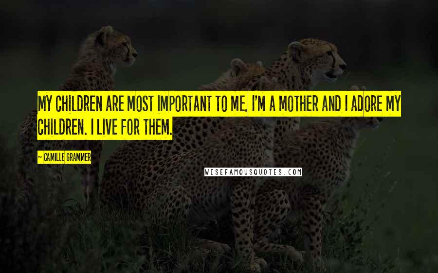 Camille Grammer quotes: My children are most important to me. I'm a mother and I adore my children. I live for them.