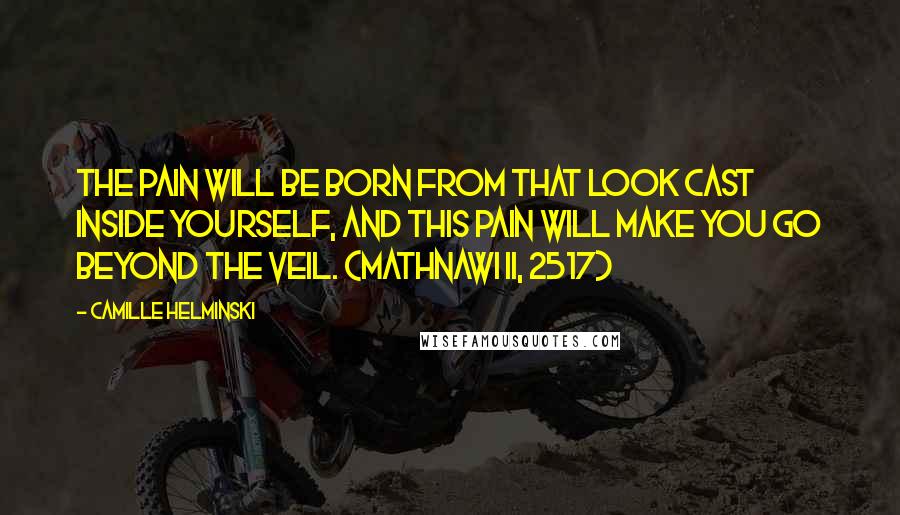 Camille Helminski quotes: The pain will be born from that look cast inside yourself, And this pain will make you go beyond the veil. (Mathnawi II, 2517)