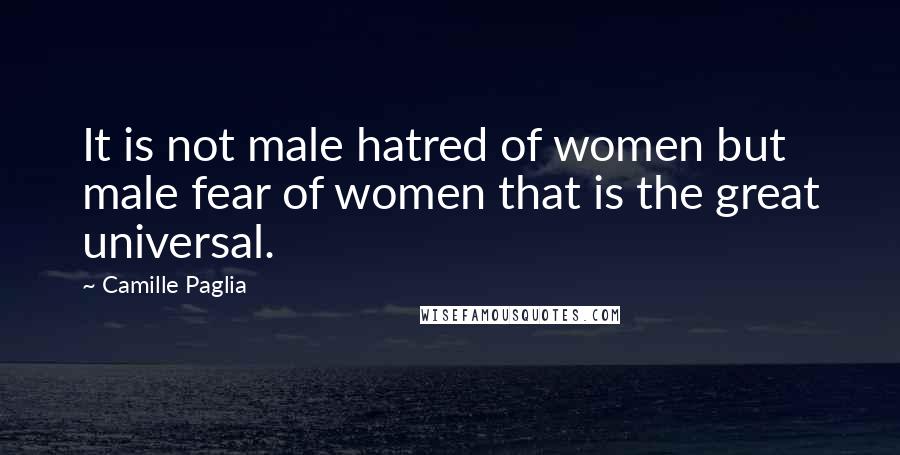 Camille Paglia quotes: It is not male hatred of women but male fear of women that is the great universal.