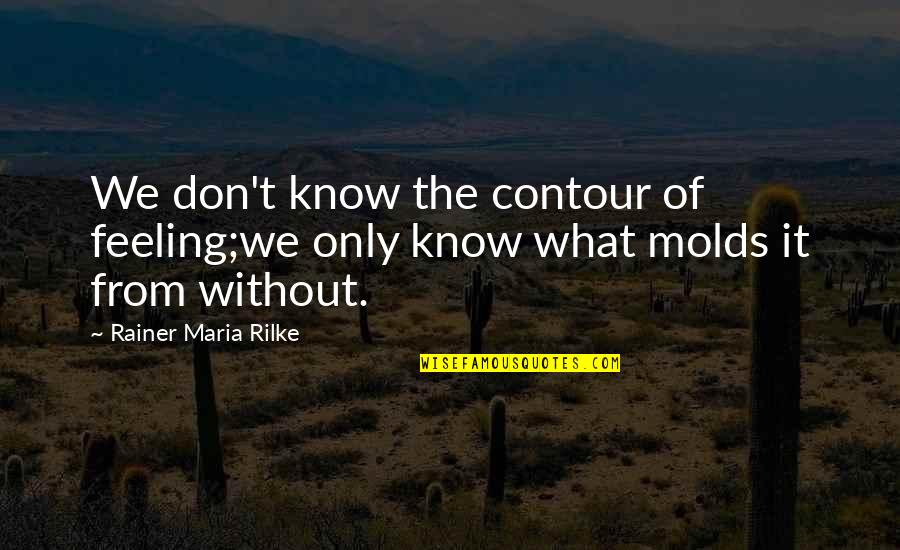 Camo Country Girl Quotes By Rainer Maria Rilke: We don't know the contour of feeling;we only