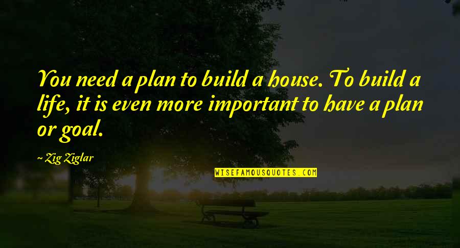 Camouflaging A Shotgun Quotes By Zig Ziglar: You need a plan to build a house.