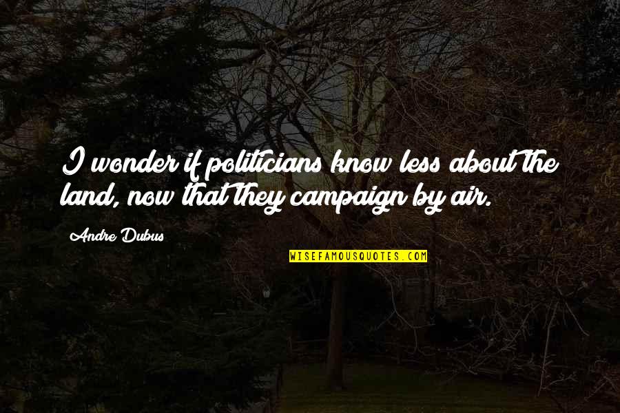 Campaigns Quotes By Andre Dubus: I wonder if politicians know less about the