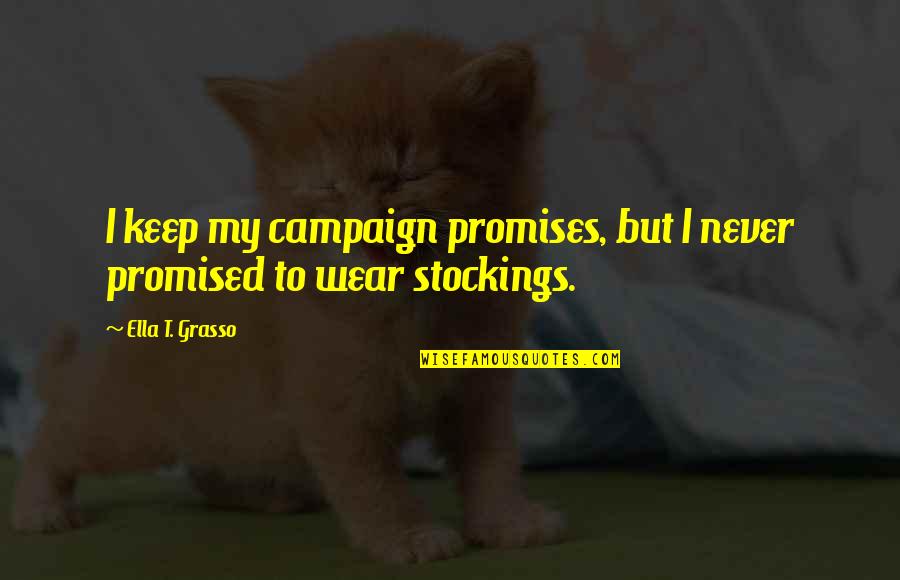 Campaigns Quotes By Ella T. Grasso: I keep my campaign promises, but I never