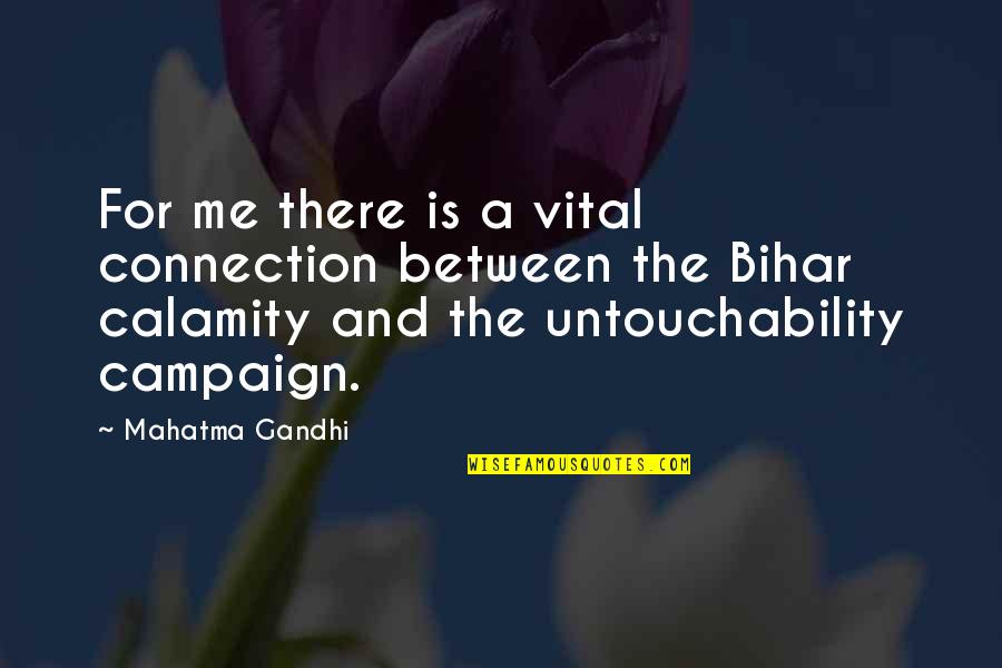 Campaigns Quotes By Mahatma Gandhi: For me there is a vital connection between
