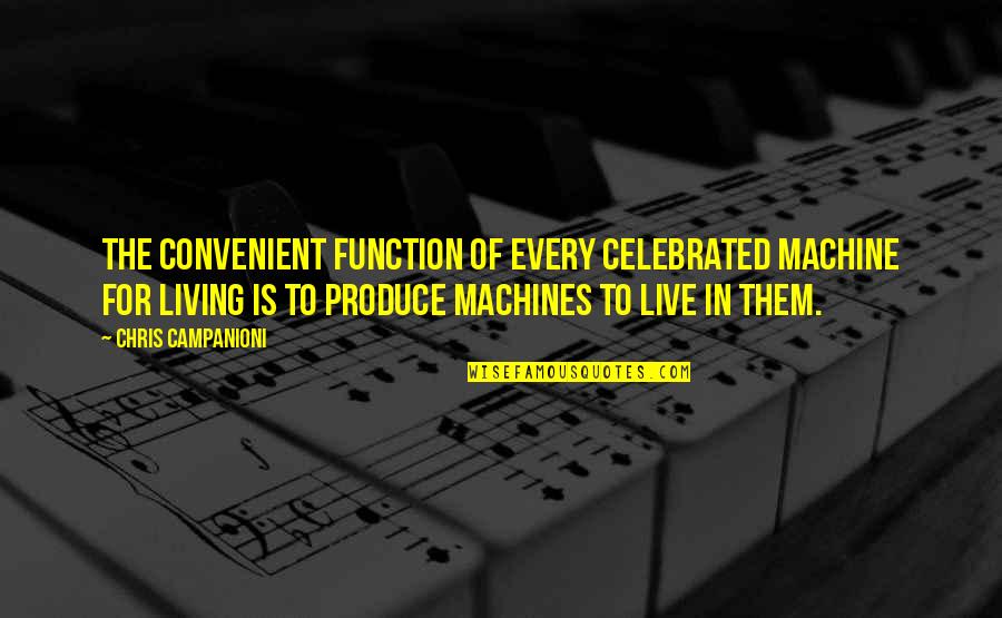 Campanioni Chris Quotes By Chris Campanioni: The convenient function of every celebrated machine for