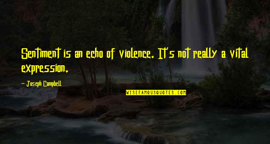 Campbell's Quotes By Joseph Campbell: Sentiment is an echo of violence. It's not