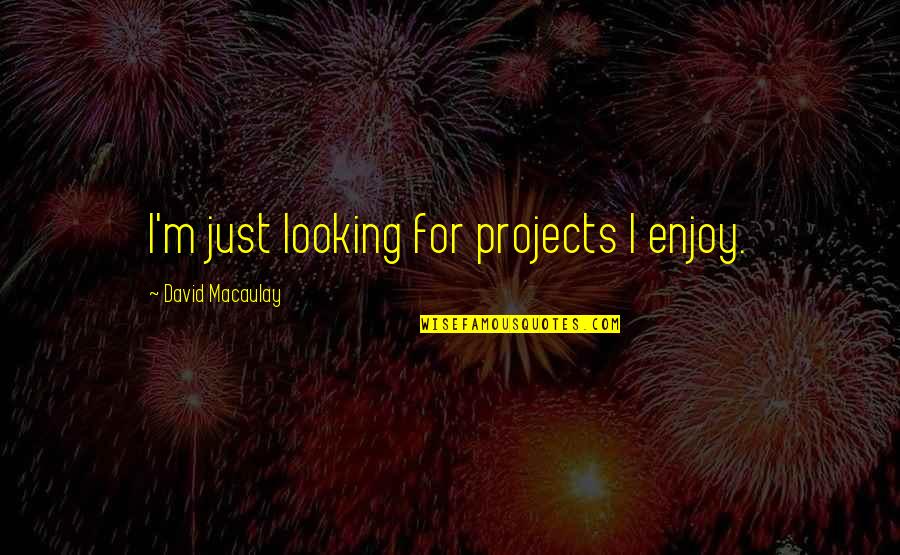 Campeaux Quotes By David Macaulay: I'm just looking for projects I enjoy. Campeaux Quotes By David Macaulay: I'm just looking for projects I enjoy.