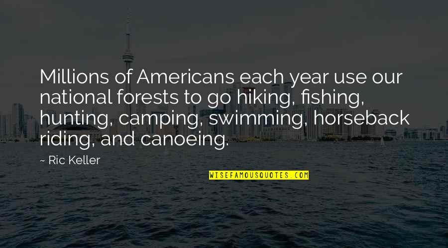 Camping And Hiking Quotes By Ric Keller: Millions of Americans each year use our national