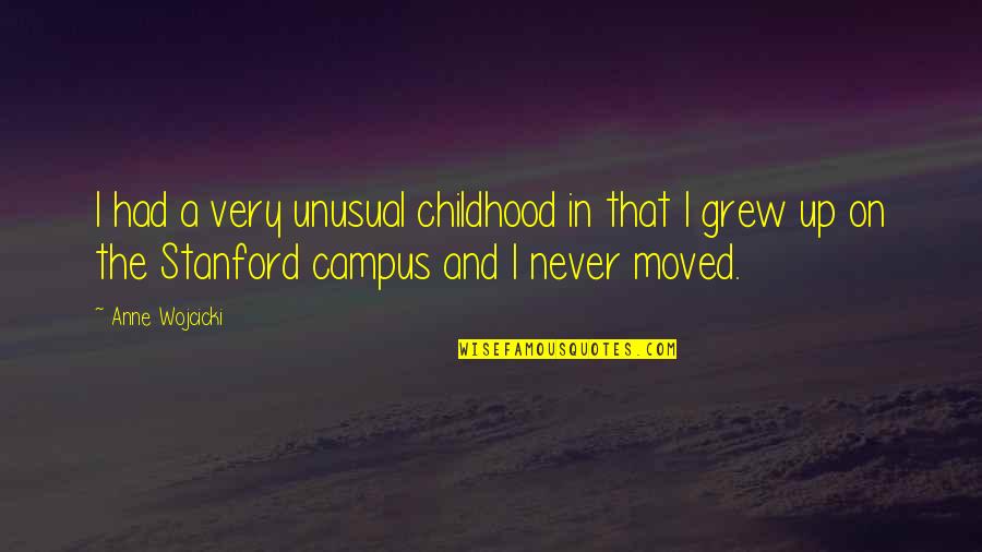 Campus Quotes By Anne Wojcicki: I had a very unusual childhood in that