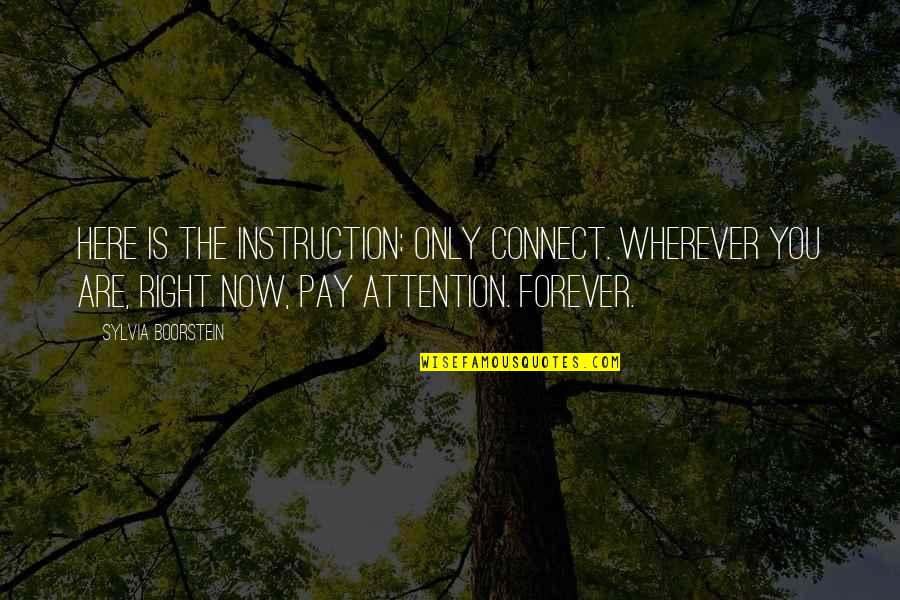 Campuses At Penn Quotes By Sylvia Boorstein: Here is the instruction: Only connect. Wherever you Campuses At Penn Quotes By Sylvia Boorstein: Here is the instruction: Only connect. Wherever you