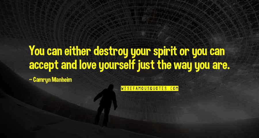 Camryn Manheim Quotes By Camryn Manheim: You can either destroy your spirit or you