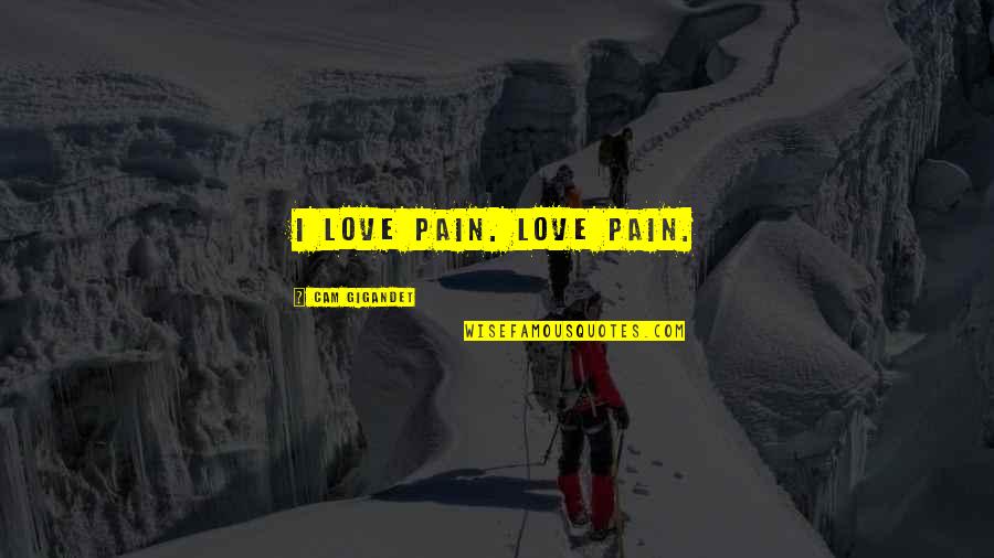 Cam's Quotes By Cam Gigandet: I love pain. Love pain.