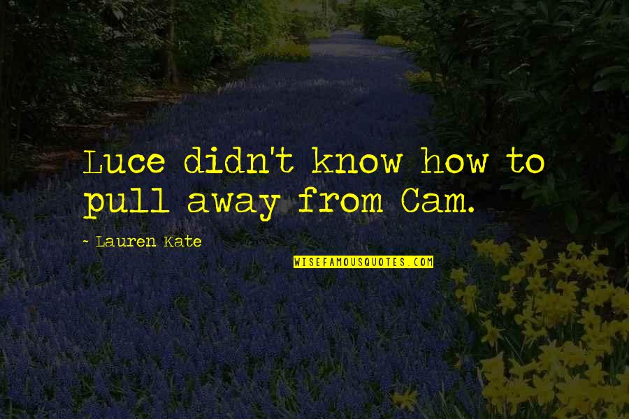 Cam'st Quotes By Lauren Kate: Luce didn't know how to pull away from