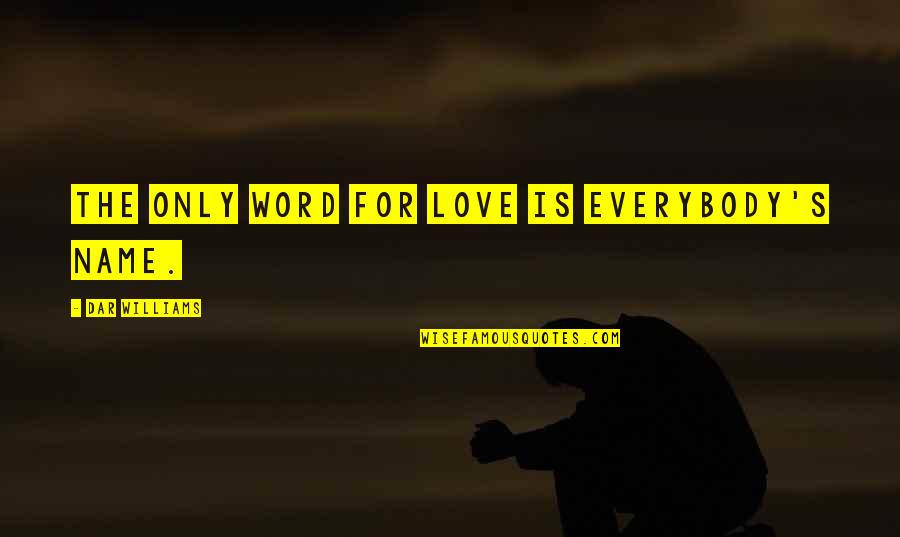 Can Brighten Your Day Quotes By Dar Williams: The only word for love is everybody's name. Can Brighten Your Day Quotes By Dar Williams: The only word for love is everybody's name.