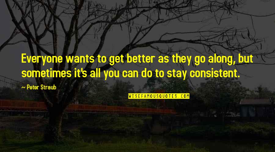 Can Do Better Quotes By Peter Straub: Everyone wants to get better as they go
