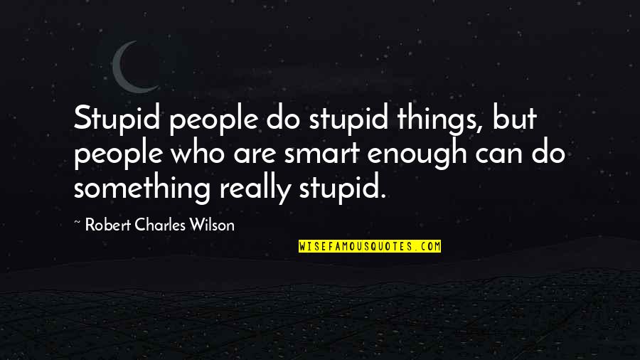 Can Do Something Quotes By Robert Charles Wilson: Stupid people do stupid things, but people who