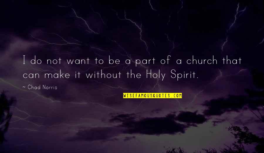 Can Do Spirit Quotes By Chad Norris: I do not want to be a part