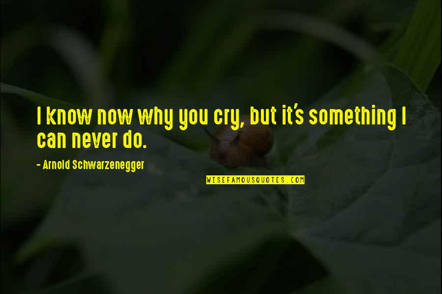 Can I Cry Quotes By Arnold Schwarzenegger: I know now why you cry, but it's