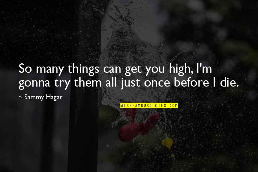 Can I Just Die Quotes By Sammy Hagar: So many things can get you high, I'm