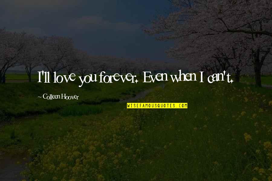 Can I Love You Forever Quotes By Colleen Hoover: I'll love you forever. Even when I can't.