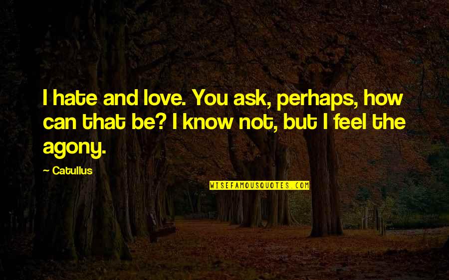 Can I Love You Quotes By Catullus: I hate and love. You ask, perhaps, how
