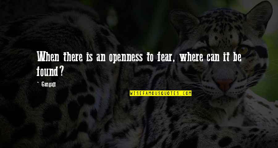 Can It Be Quotes By Gangaji: When there is an openness to fear, where