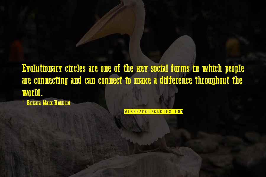 Can Make A Difference Quotes By Barbara Marx Hubbard: Evolutionary circles are one of the key social